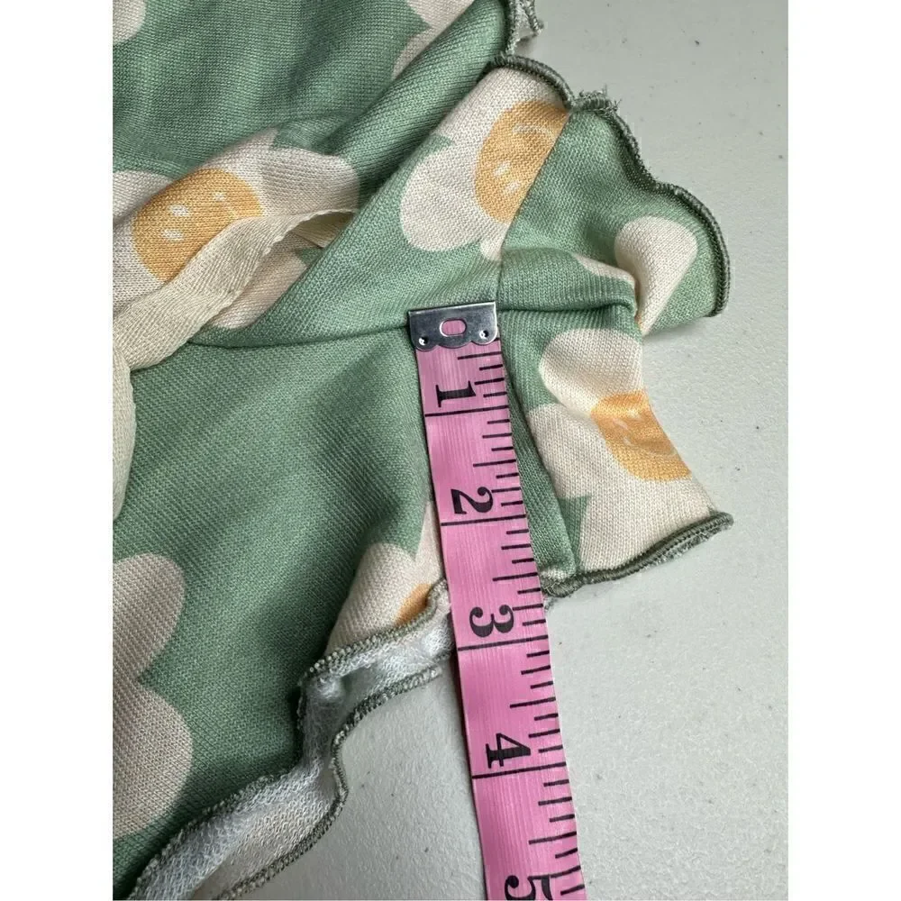 Pacsun & Altar'd State Women's Floral Dad Shorts Set White & Green Large